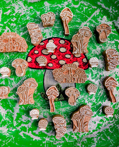 Toadstools wood blocks