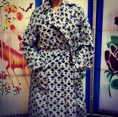 Best lawn cotton dressing gowns! Super fine and brilliant prints! Based on a vintage Hungarian dressing gown, complete with pockets as well as a breast pocket! Handmade in India, our patterns, our lay and our cut, then the magic of putting them together happens at the tailors machine! 