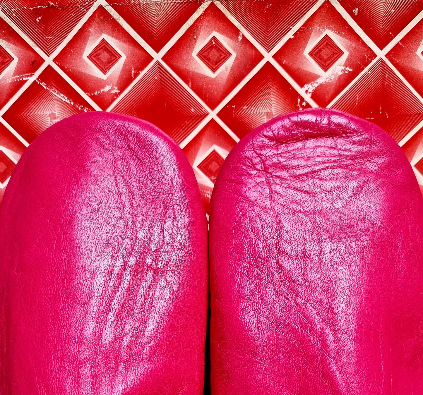 Soft leather metallic slippers .. size 41