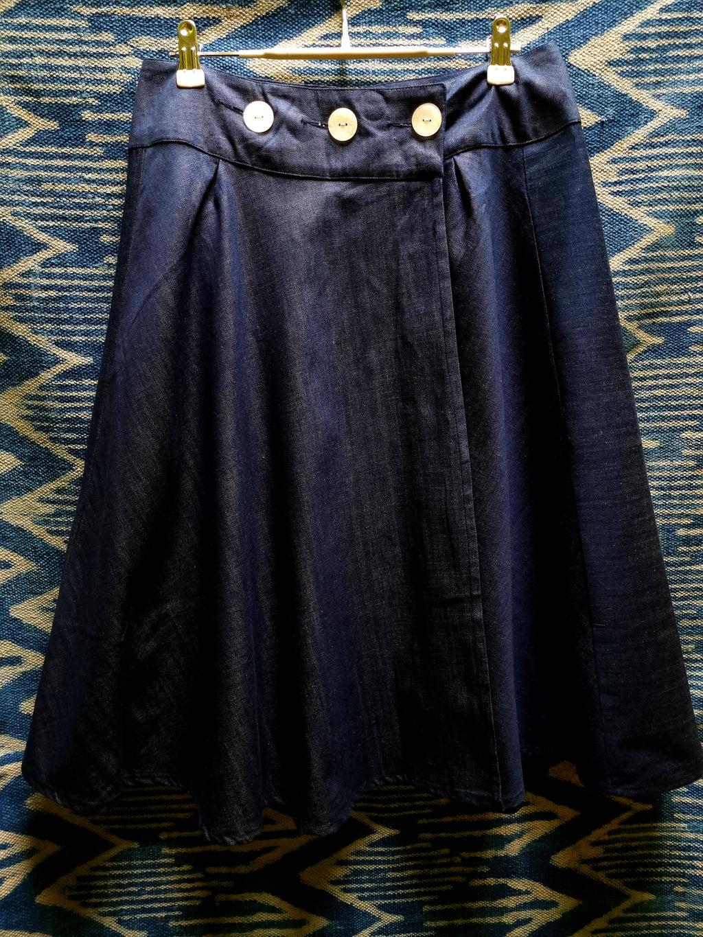 Denim wrap skirt