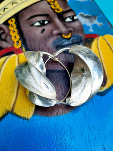 Fulani silver plated brass earring