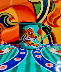 Painted truck art enamel mugs