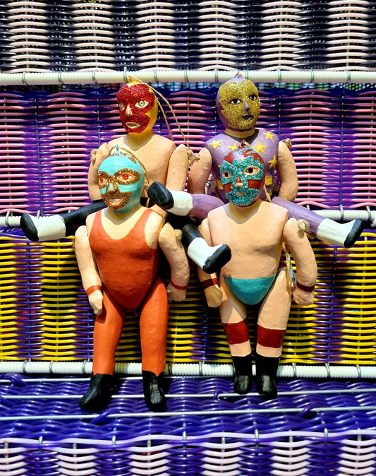 Jointed Luchador decorations