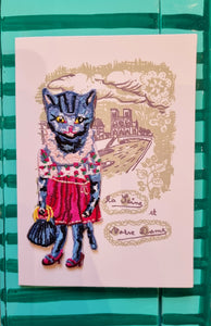 Cat iron on patch cards by Nathalie Lete