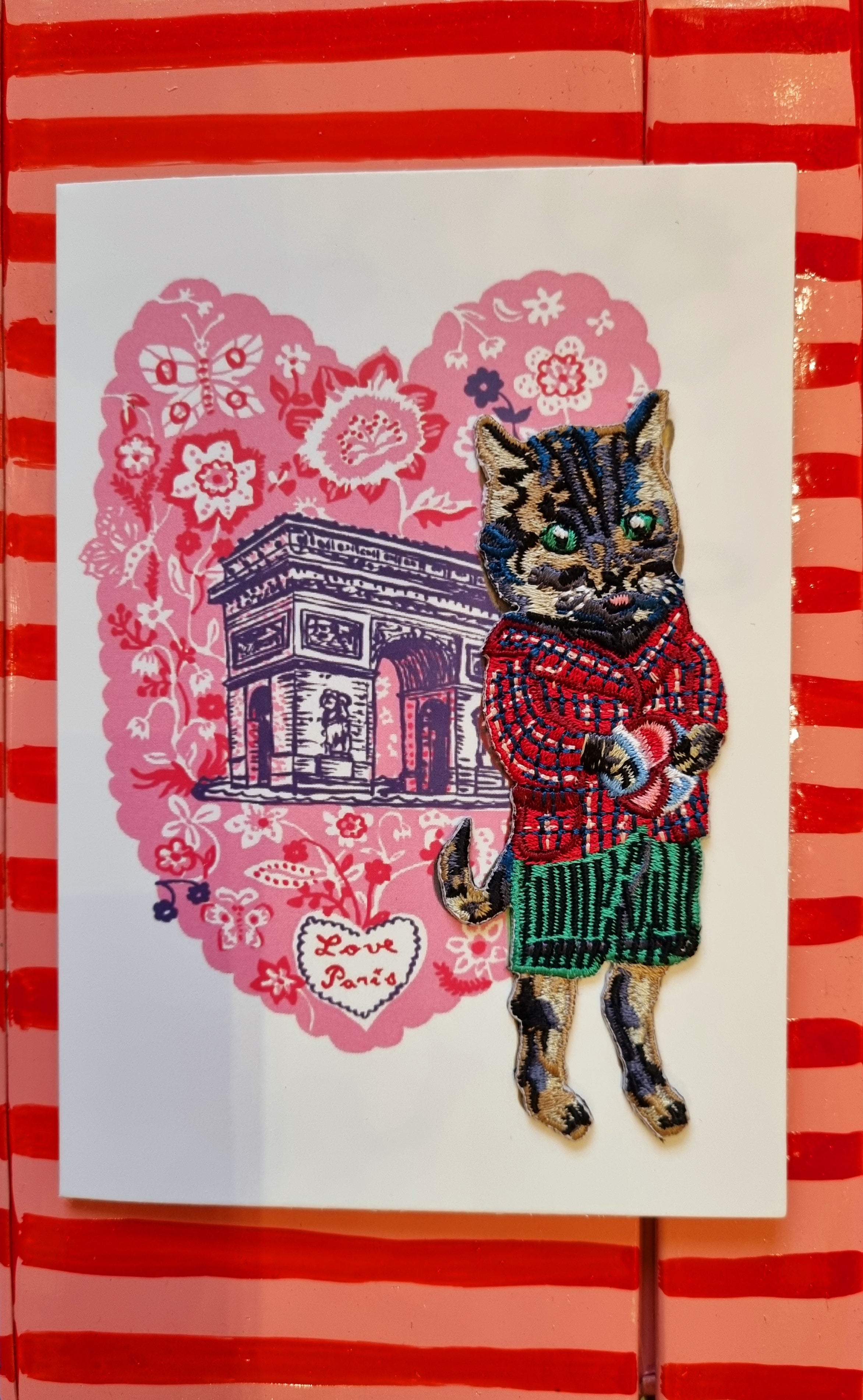 Cat iron on patch cards by Nathalie Lete