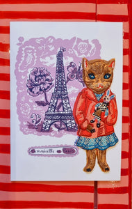 Cat iron on patch cards by Nathalie Lete