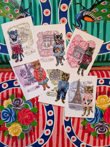 Cat iron on patch cards by Nathalie Lete