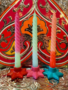 Ombre twisted candles trio