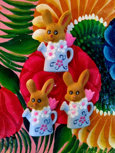 Bunny in a watering can pin