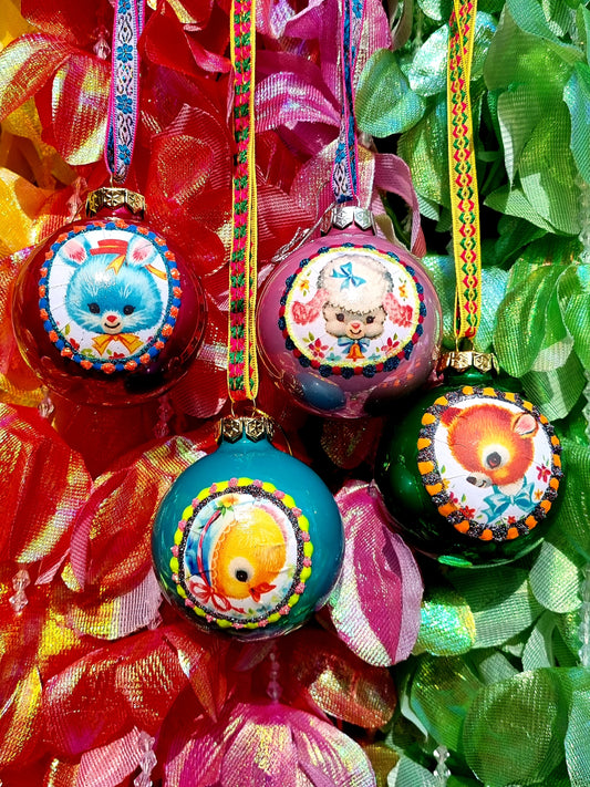 Kitsch vintage glass baubles