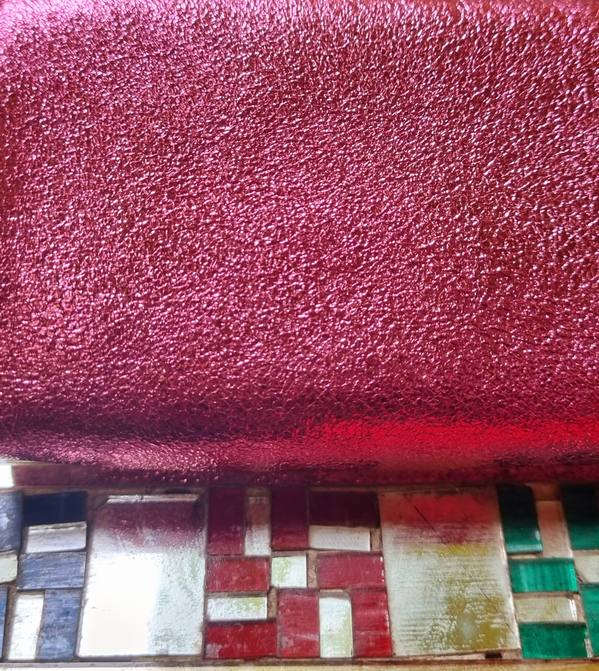 Rainbow metallic leather origami card holder