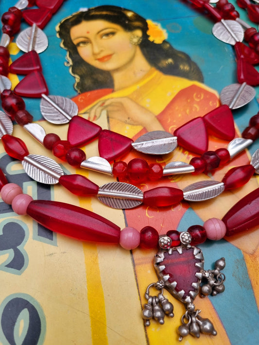 Antique bohemian glass & silver