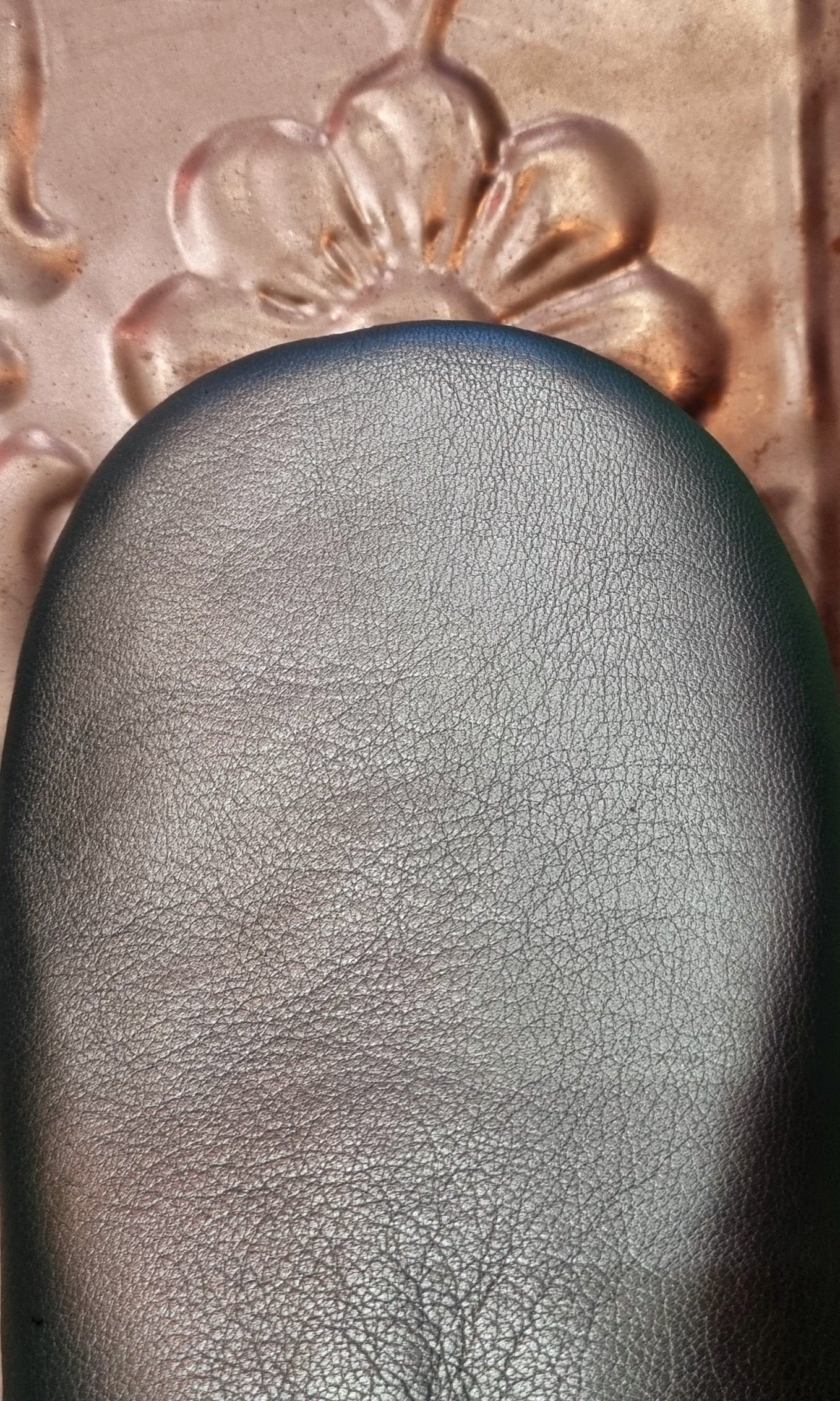 Soft leather metallic slippers .. size 42