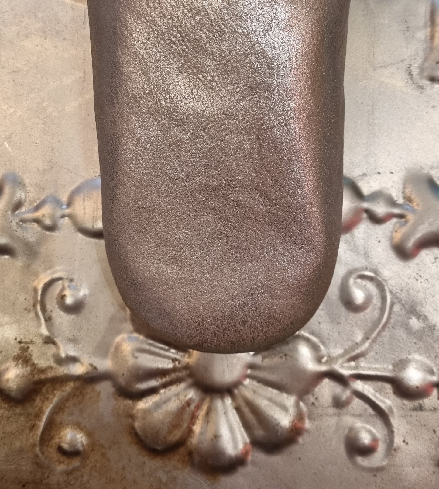 Soft leather metallic slippers