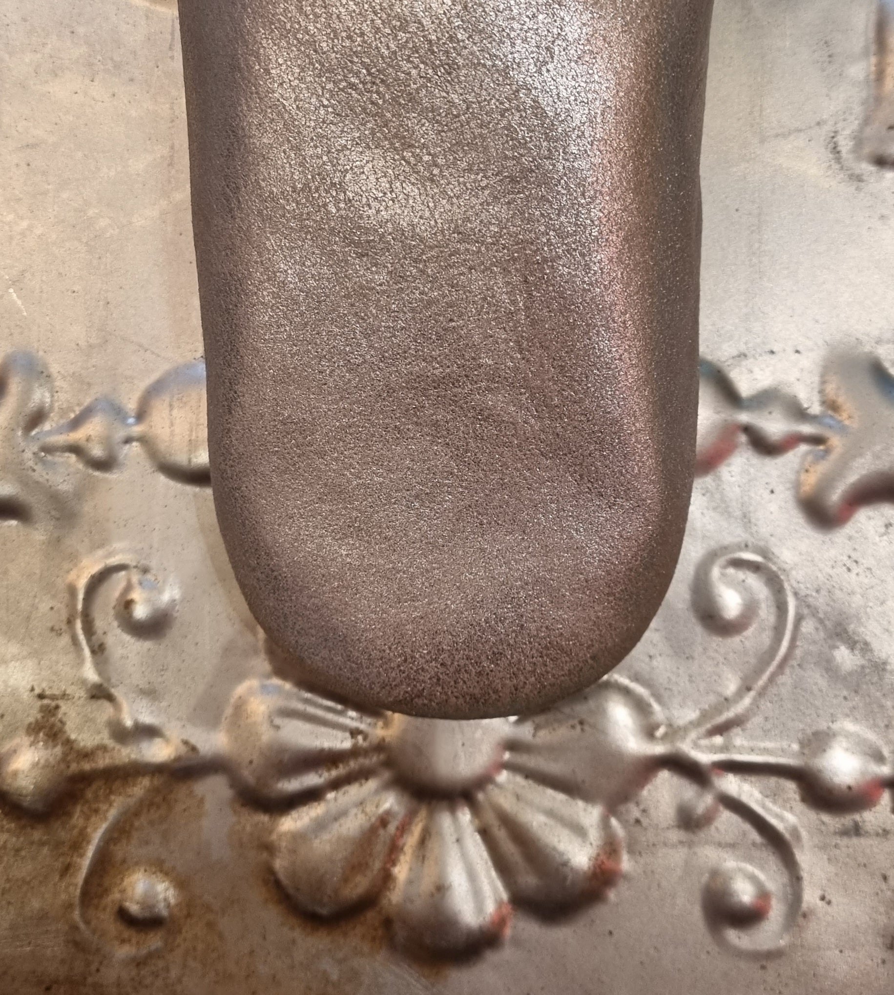 Soft leather metallic slippers