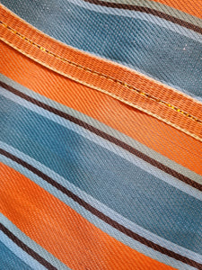 Large striped zip Indian market bag