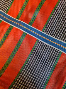 Super large striped zip Indian market bag.