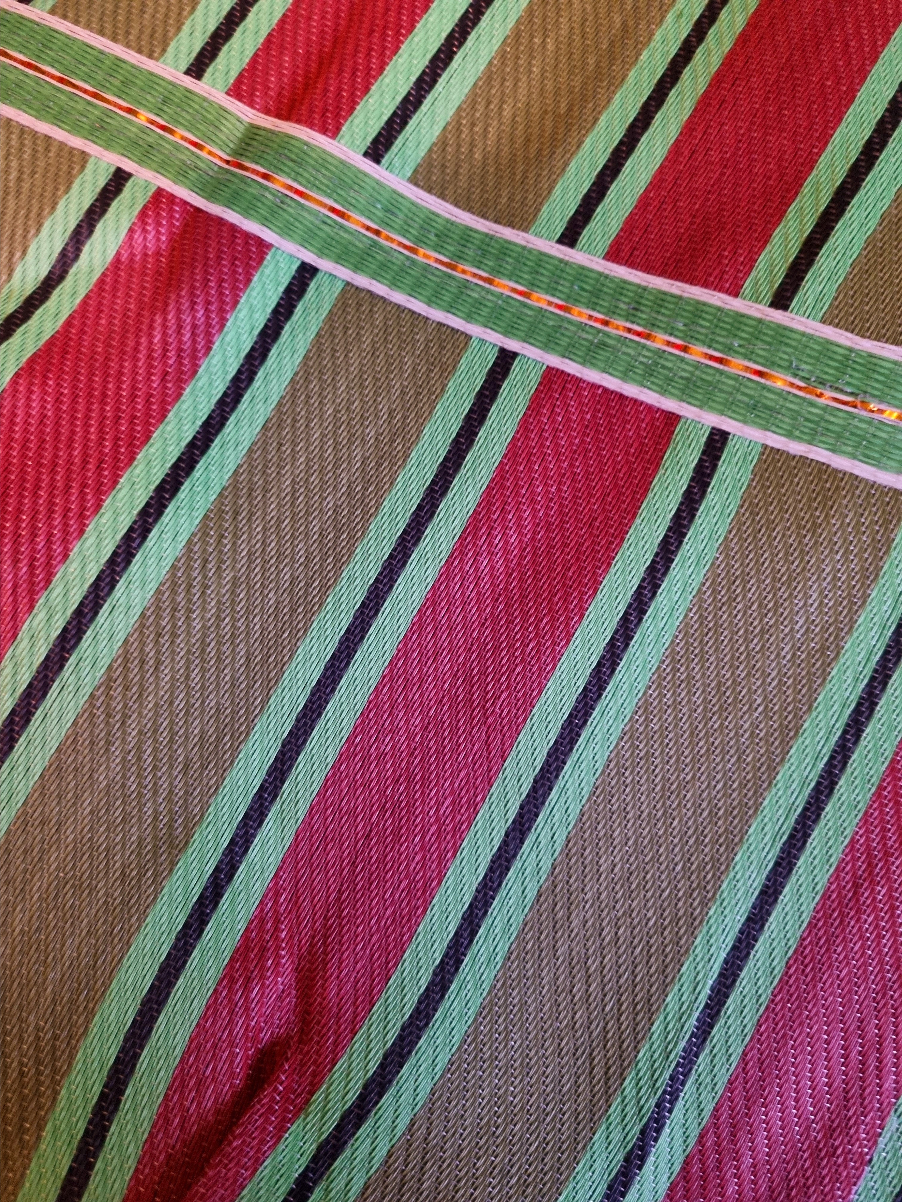 Super large striped zip Indian market bag.