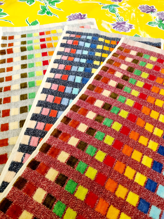 Bright checked hand towel