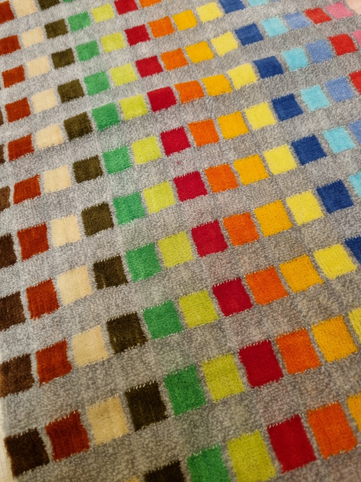 Bright checked hand towel