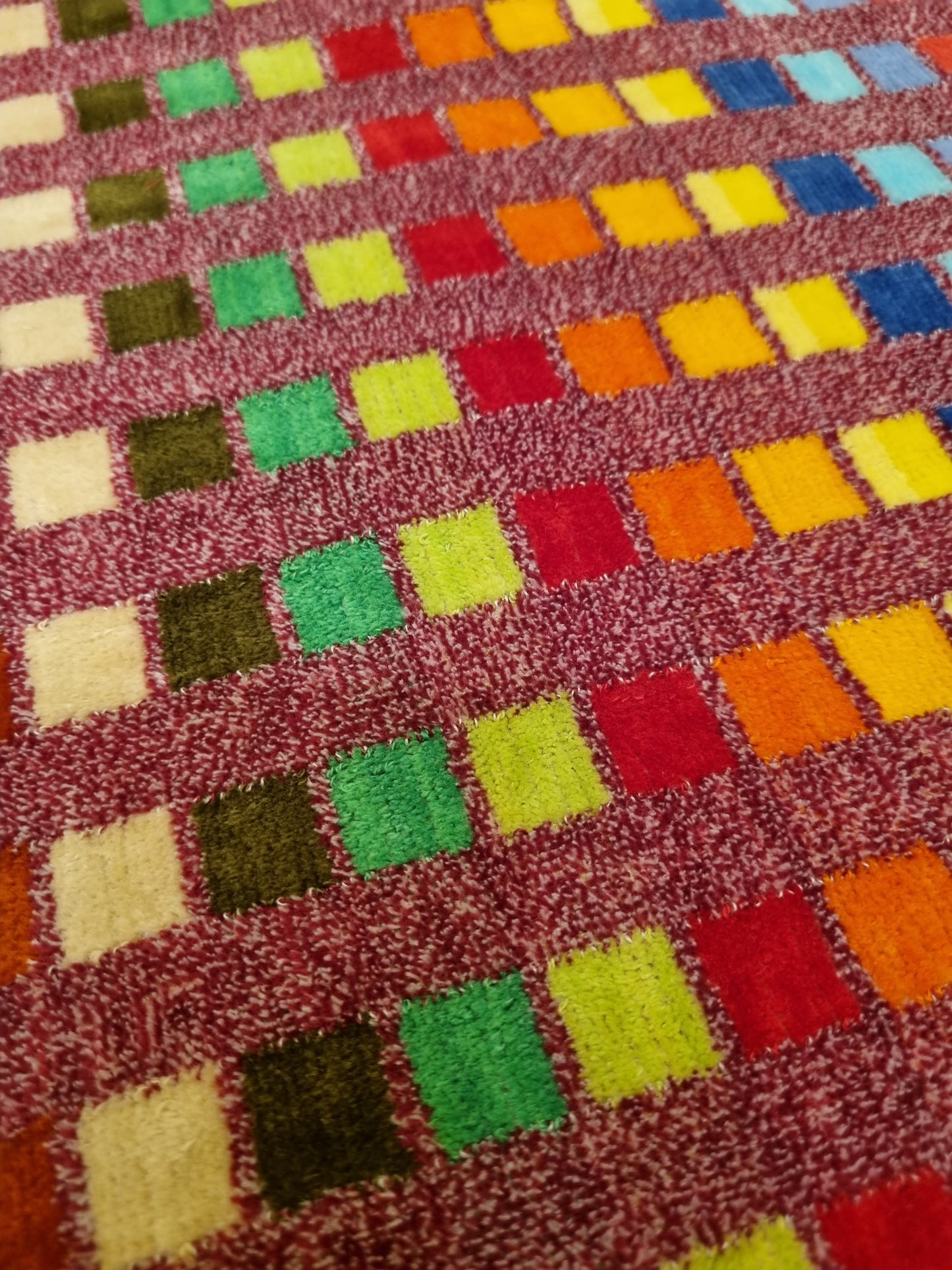 Bright checked hand towel