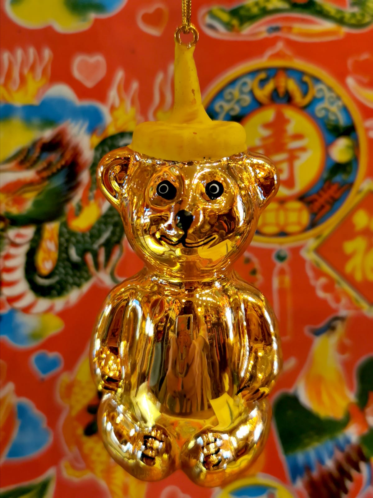 Honey bear glass decoration