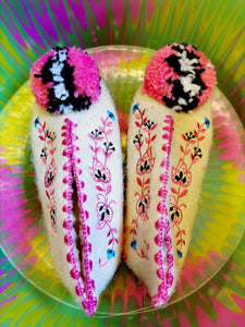 Greek pom pom slippers - size 37