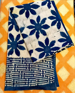 Indigo block print shawl