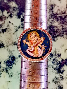 Hand painted hindu god miniatures. Sarasvati ring