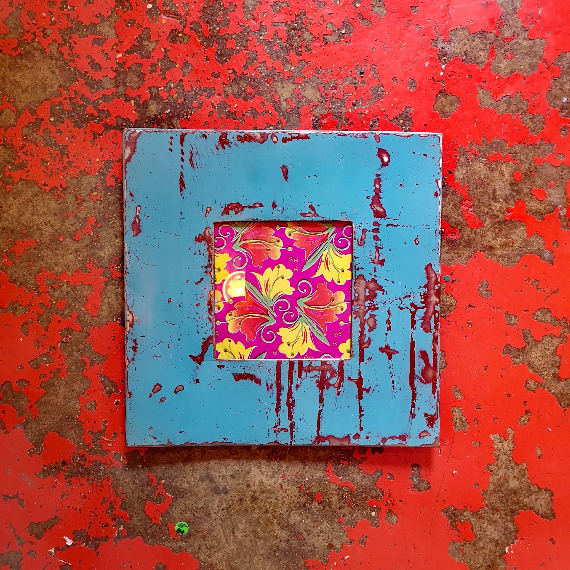 Square recycled oil drum frame