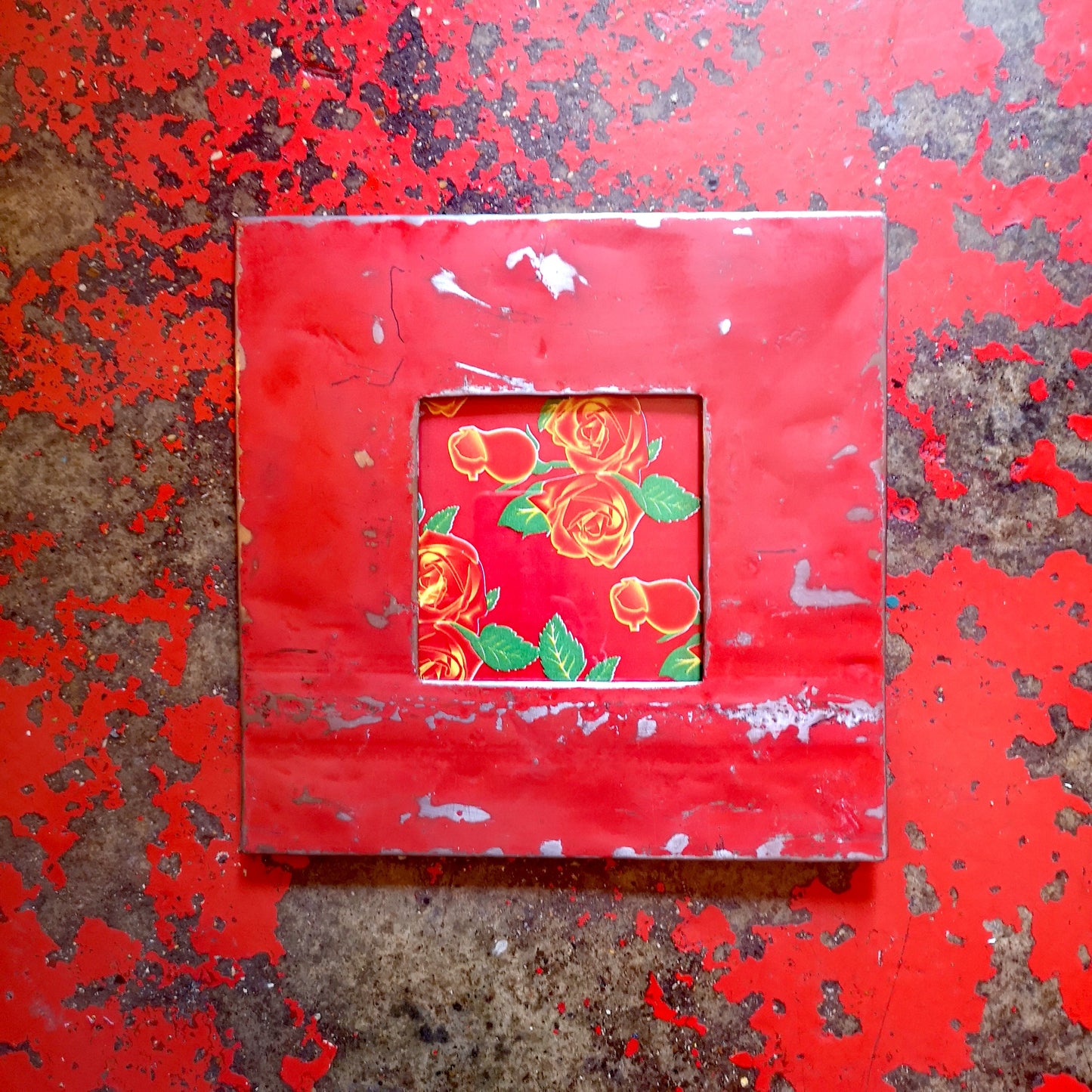 Square recycled oil drum frame