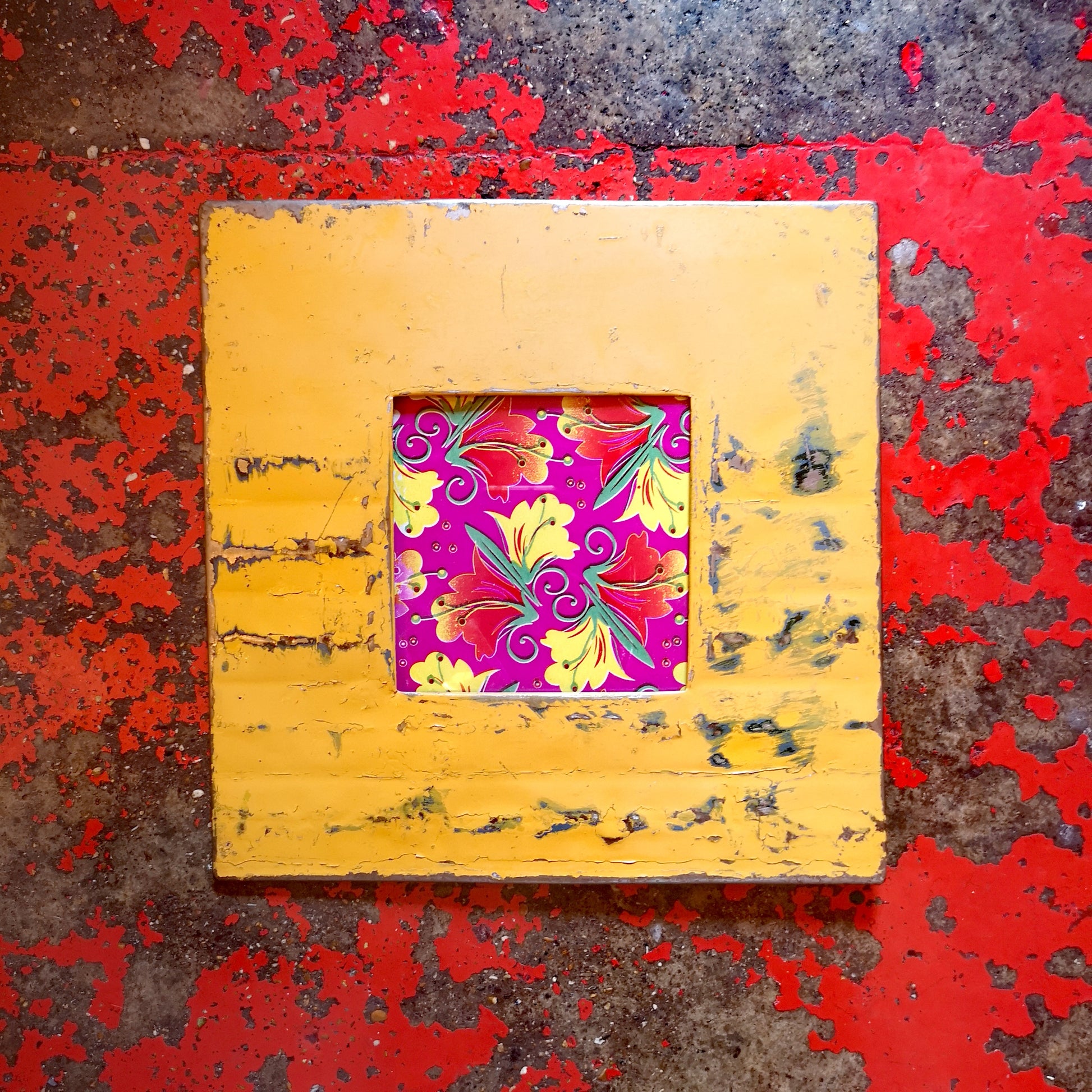 Square recycled oil drum frame