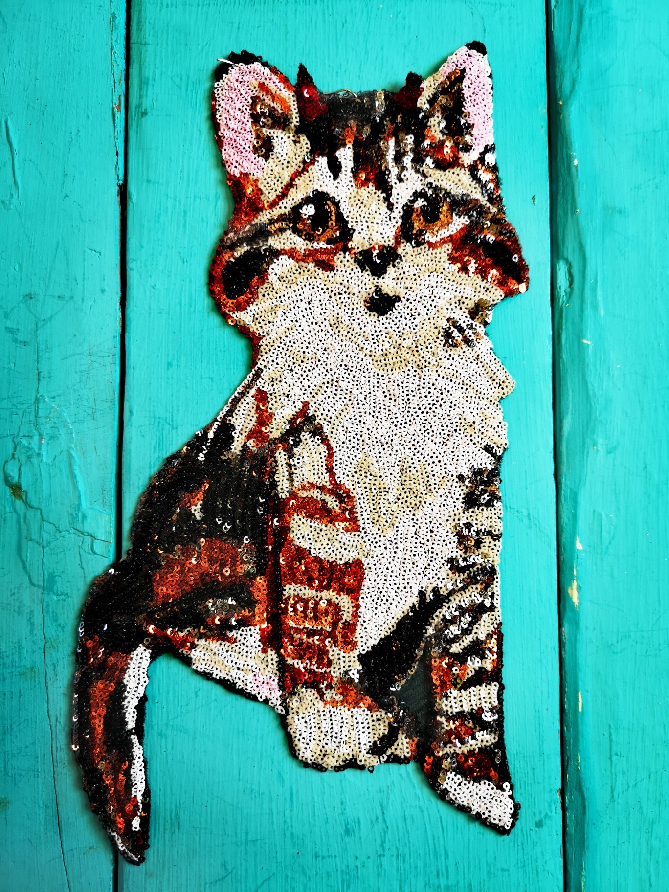 Cat and dog sequin patch