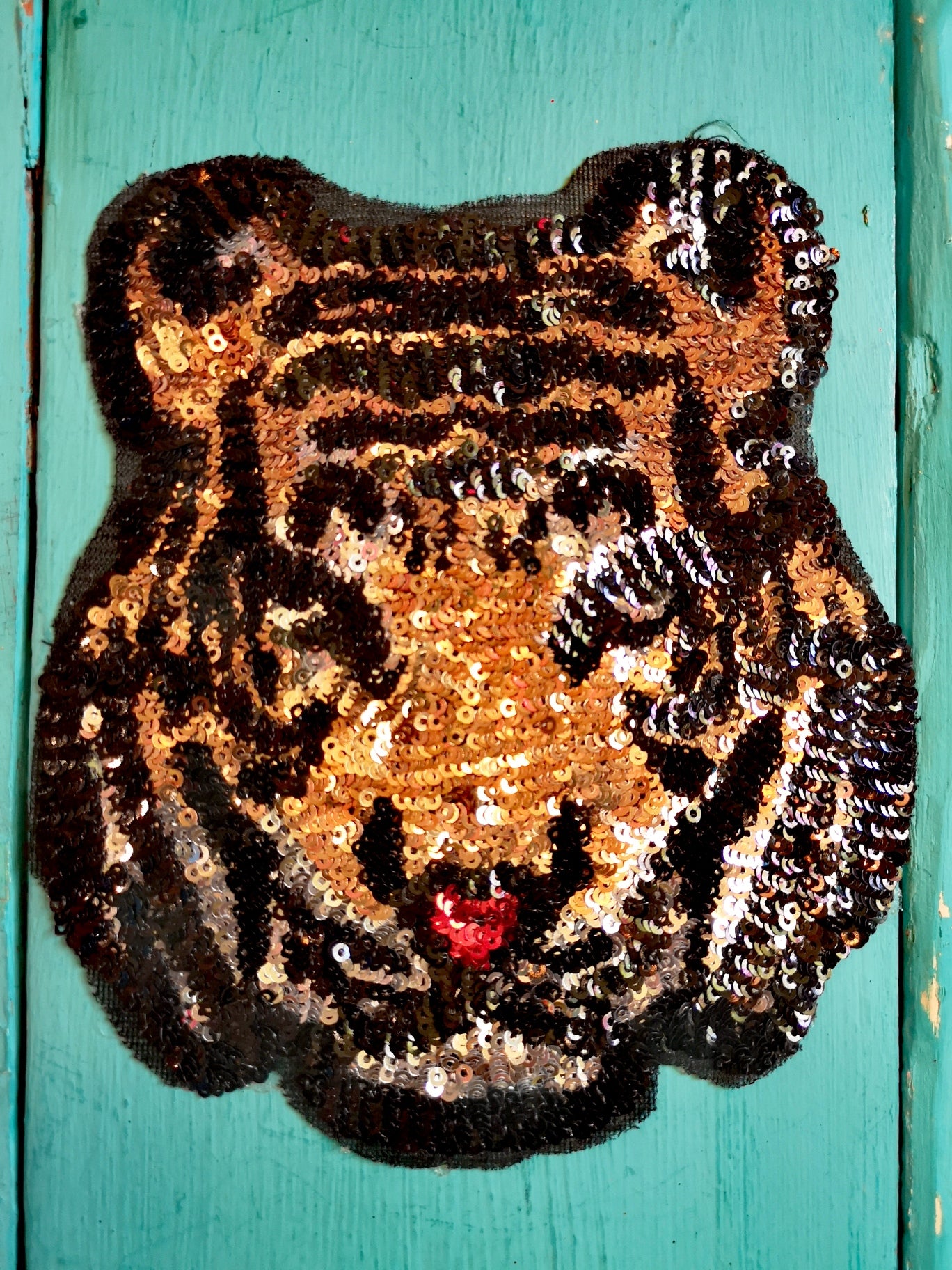 Cat and dog sequin patch