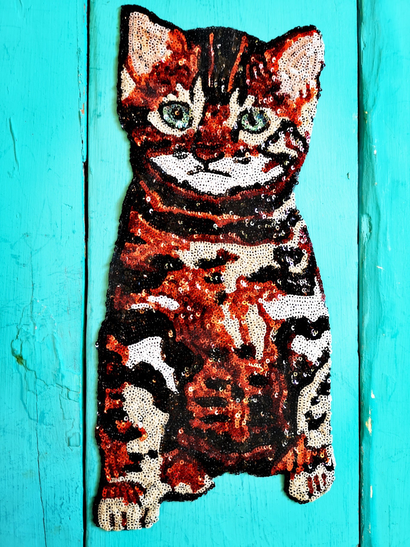 Cat and dog sequin patch