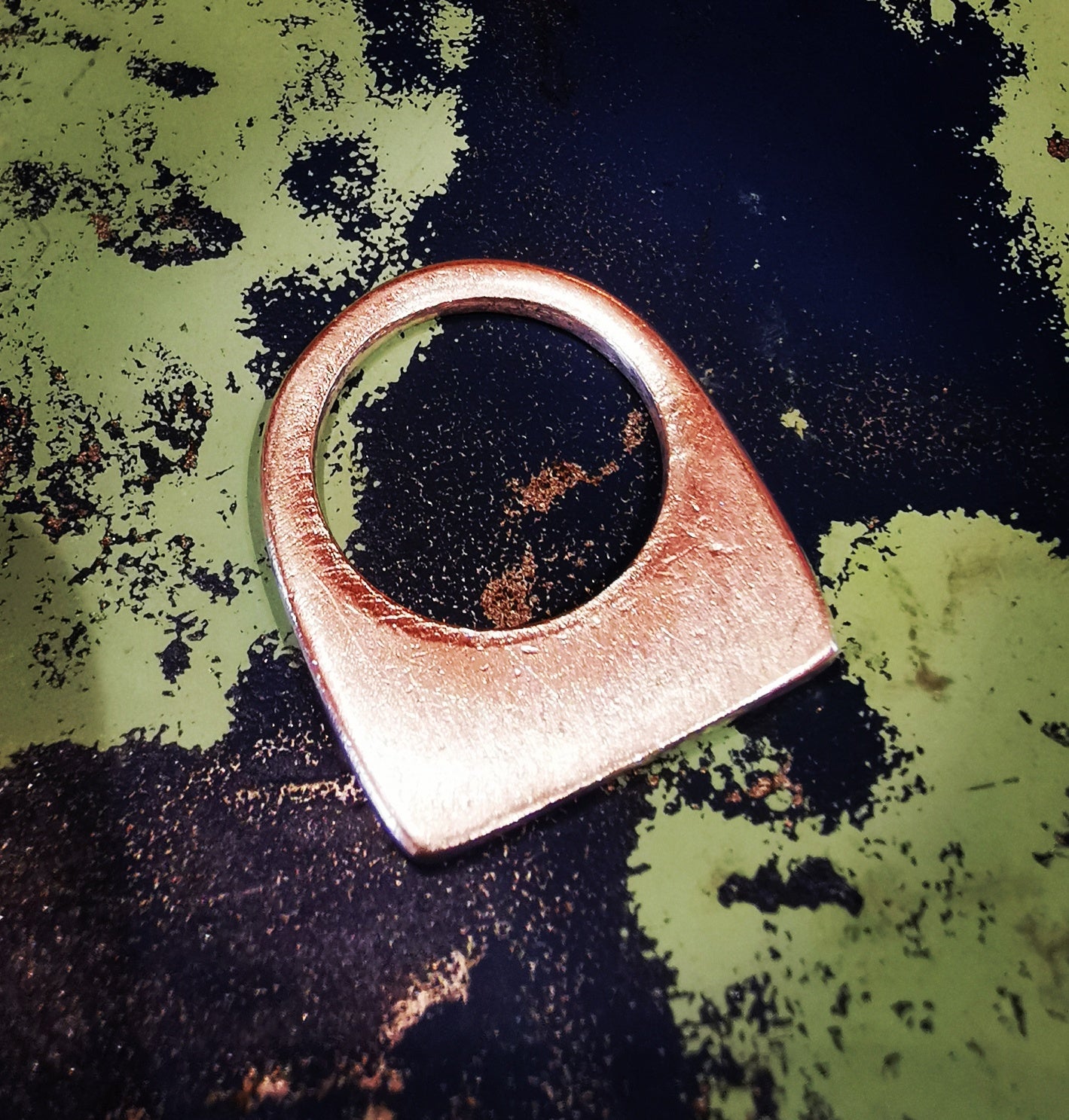 Hill tribe square front profile ring