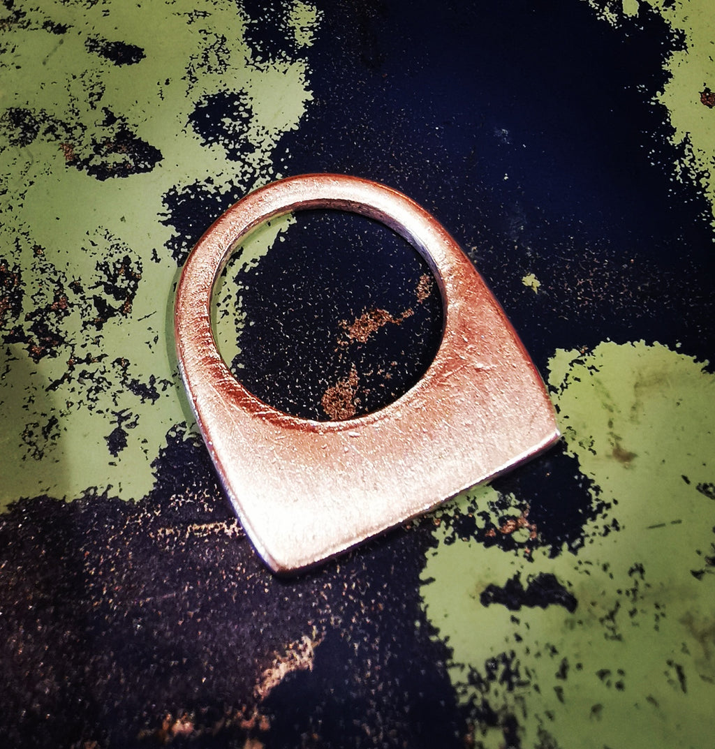 Hill tribe square front profile ring
