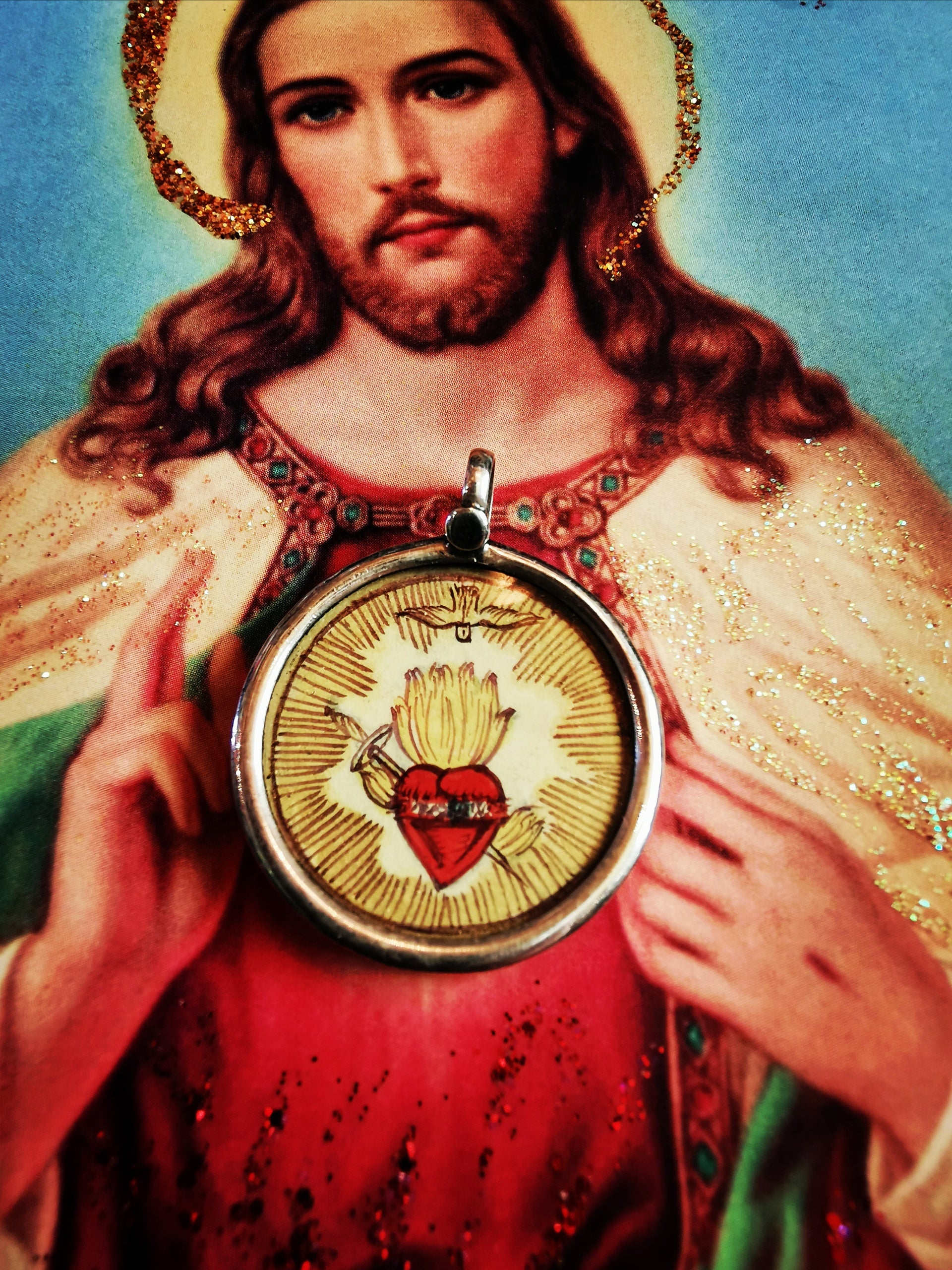 Hand painted Indian Catholic pendants