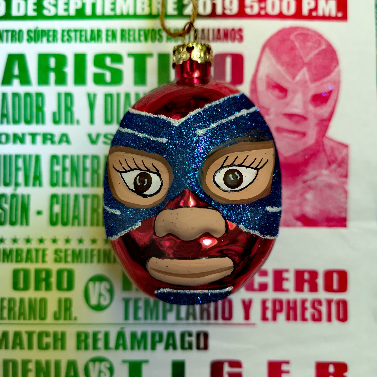 Luchador glass decoration