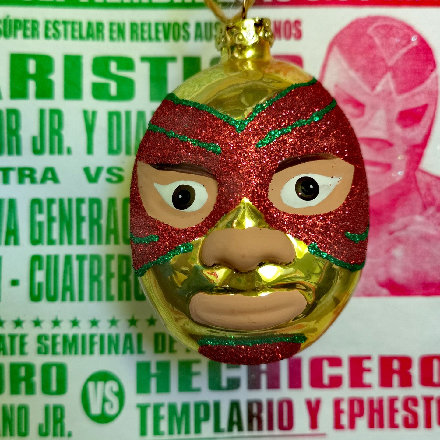 Luchador glass decoration