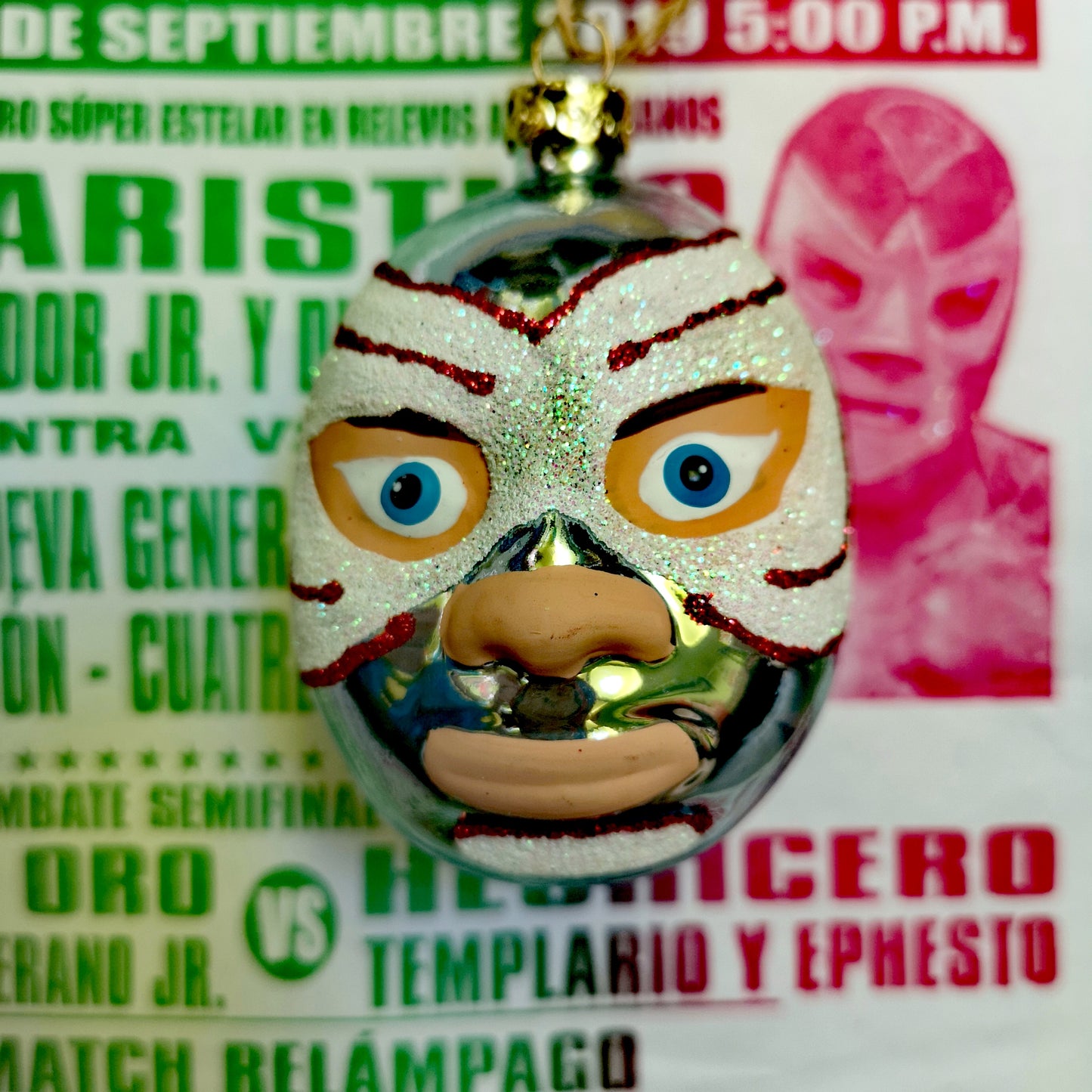 Luchador glass decoration