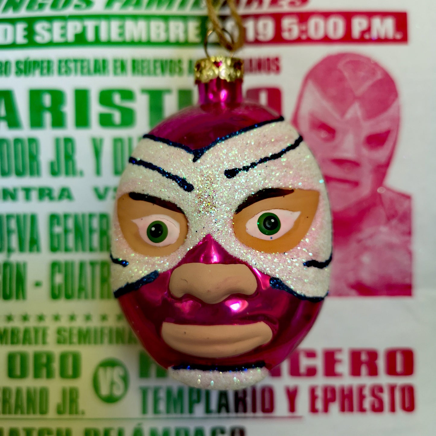 Luchador glass decoration