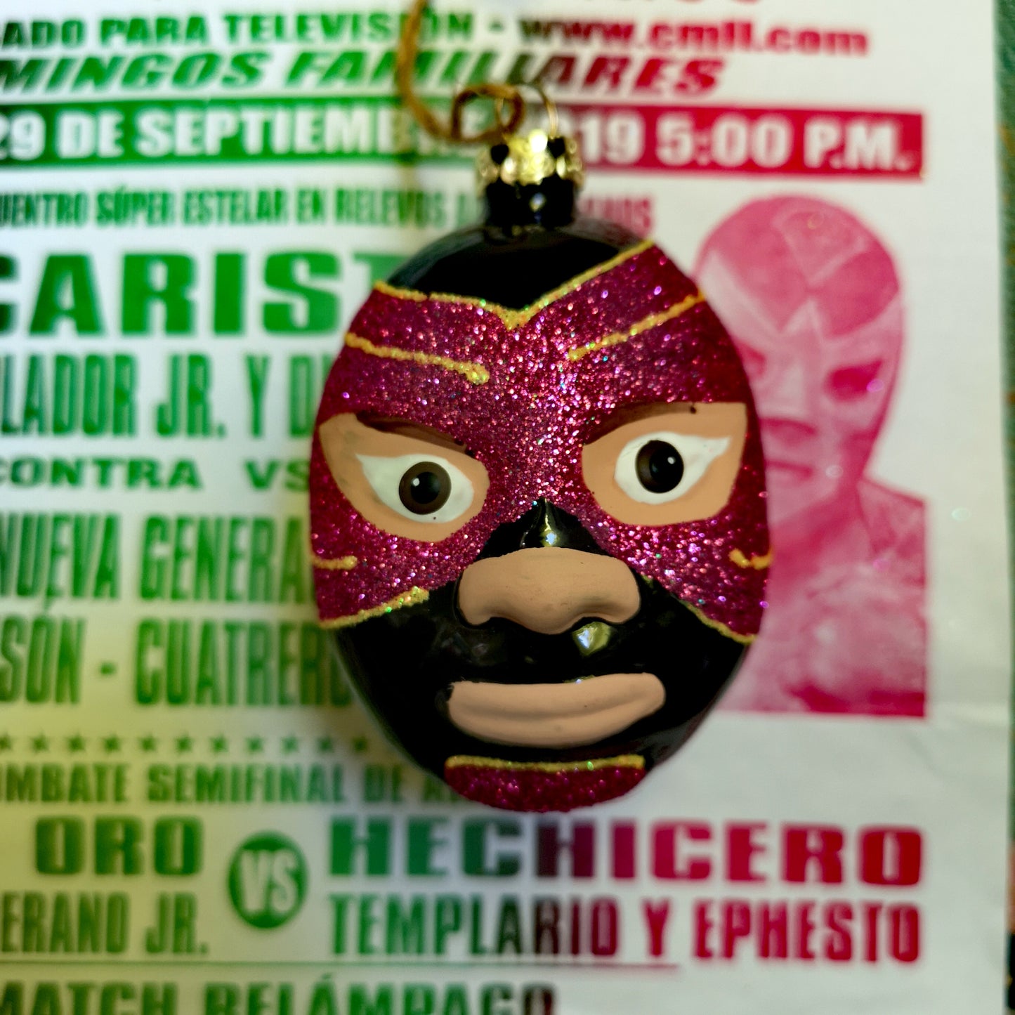 Luchador glass decoration