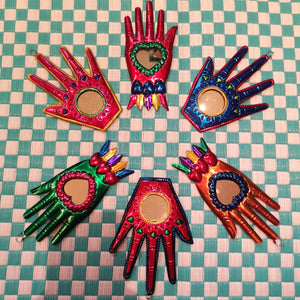 Small Mexican hand mirrors hand made hand painted