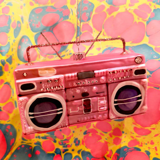 BOOMBOX!!! pink glass decoration 