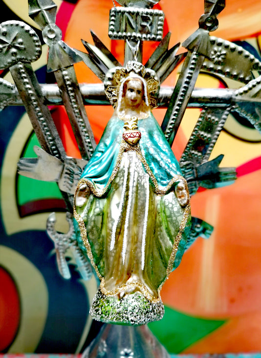 Mary with sacred heart decoration