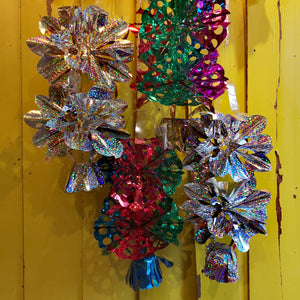 Rainbow foil & holographic honeycomb chandelier