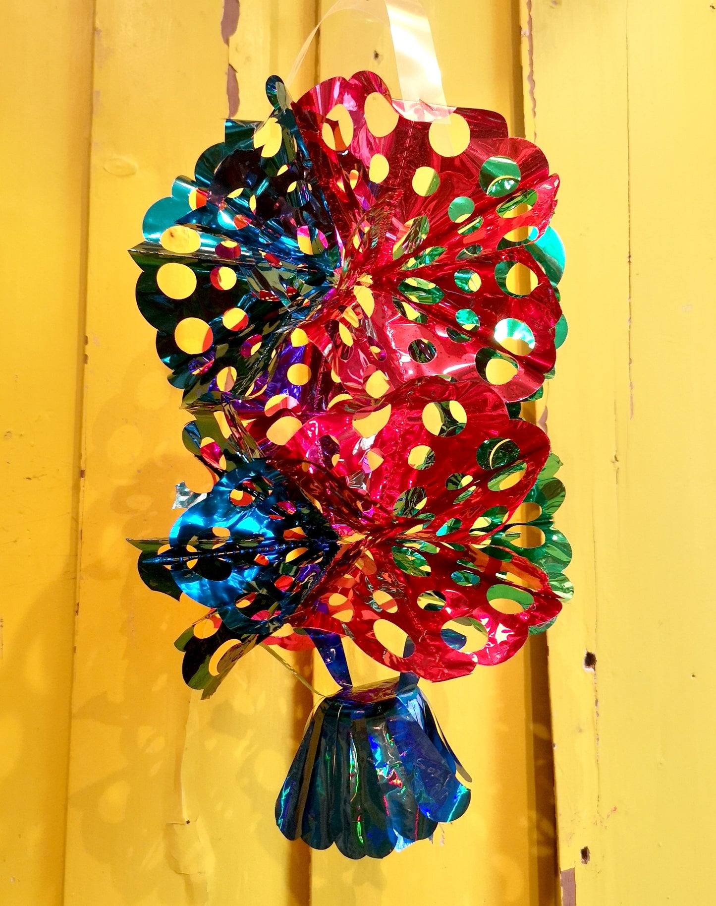 Rainbow foil & holographic honeycomb chandelier