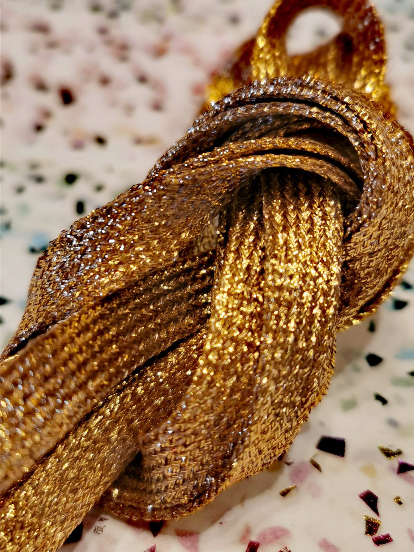 Glitter metallic shoelaces