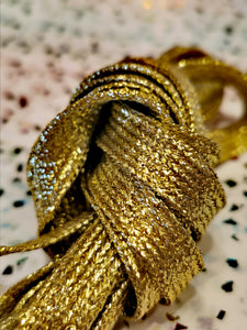 Glitter metallic shoelaces